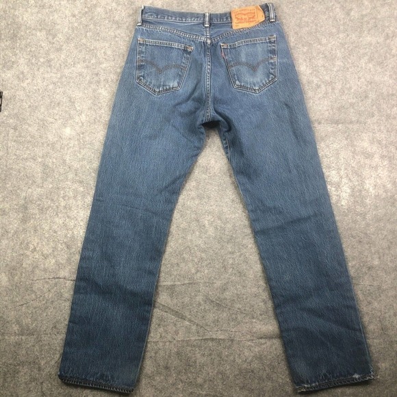 Levis 34 x 36 501 Original Button Fly Straight Classic Wash Denim 31x31 MEAS - Picture 10 of 13